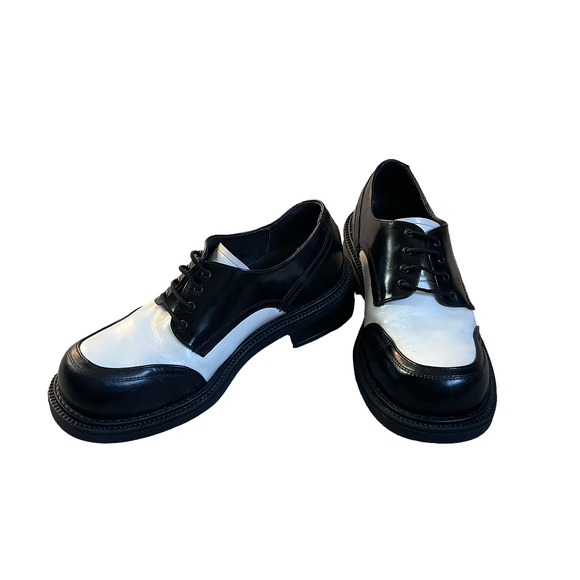 Bed Stu Platform Oxford Lace Up Black and White Loafer with Heel Size 8 main image 10